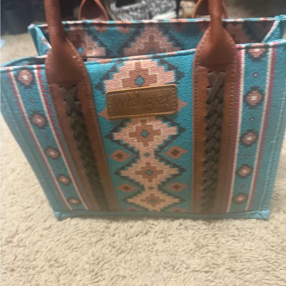 Wrangler Women's Turquoise and Brown Aztec Tote